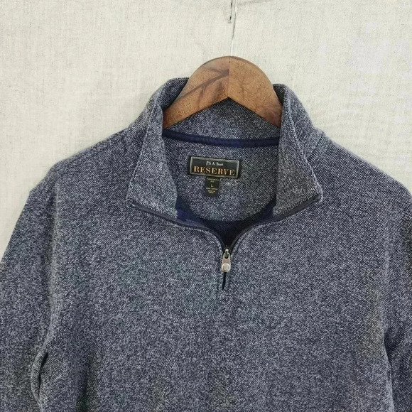 Jos. A. Bank Reserve Tailored Fit Cotton Double elbow Sweatshirt Mock Men's L - Picture 3 of 6